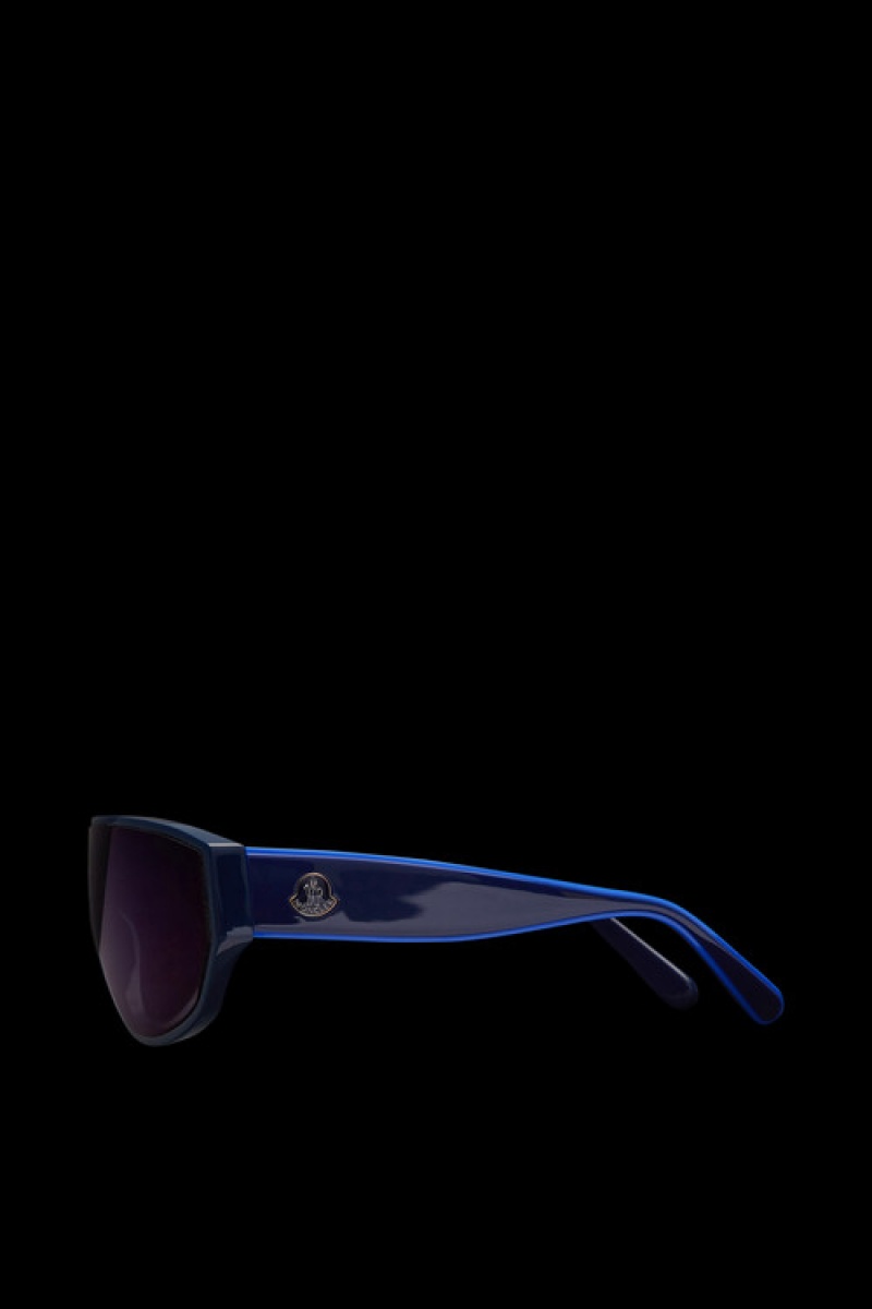 Lentes de Sol Moncler Tronn Shield Hombre Negros Azules | SEUW-49817