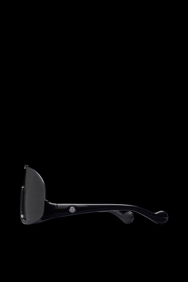 Lentes de Sol Moncler Visseur Shield Hombre Negros | EZXM-95241