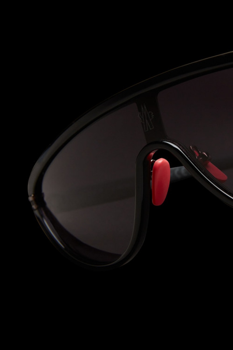 Lentes de Sol Moncler Vitesse Shield Mujer Negros Grises Oscuro | PFHN-12849