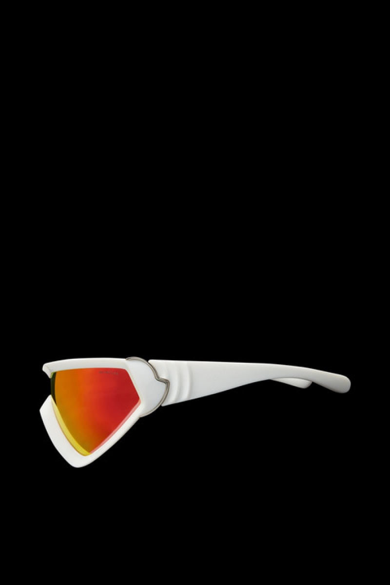 Lentes de Sol Moncler Wrapid Shield Hombre Blancos Marrom | FEIZ-98327