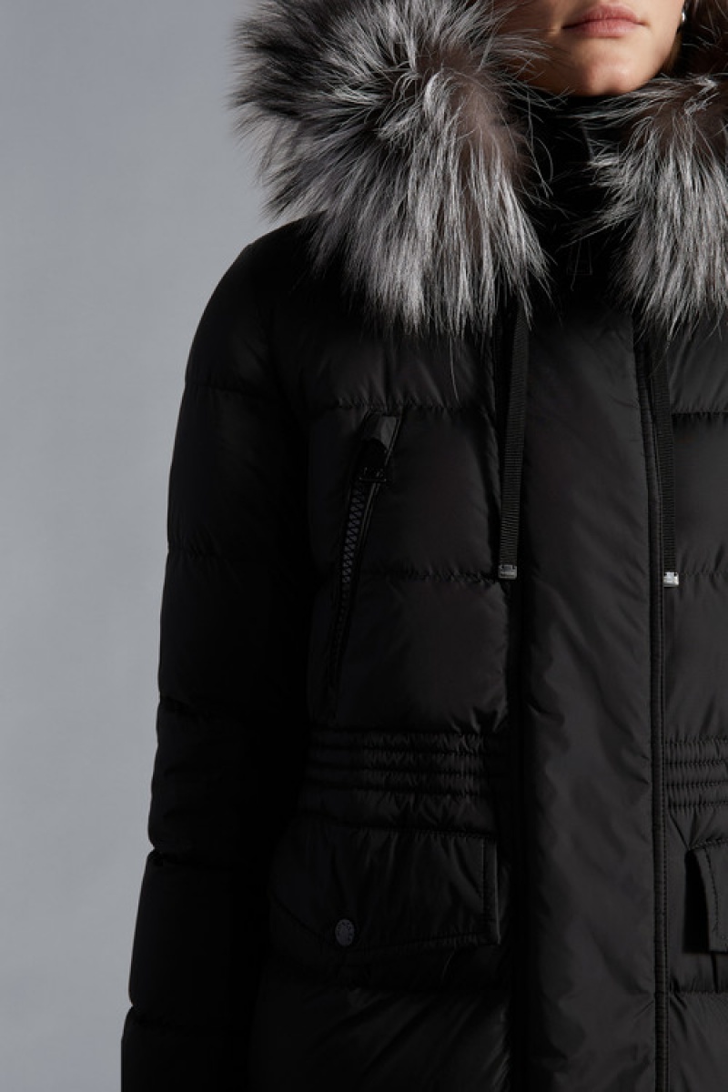 Chaquetas Largas De Plumas Moncler Aphroti Mujer Negros | GKYV-38406