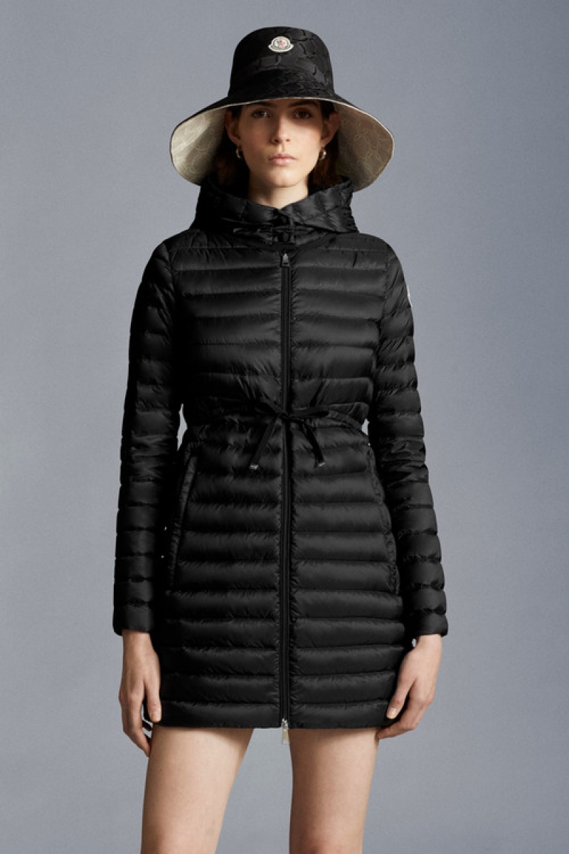 Chaquetas Largas De Plumas Moncler Barbel Mujer Negros | NACT-04538