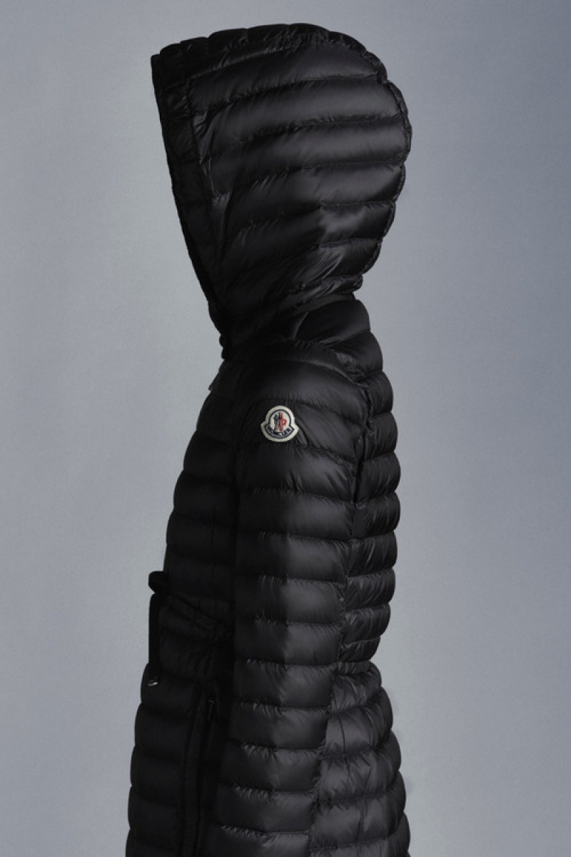 Chaquetas Largas De Plumas Moncler Barbel Mujer Negros | NACT-04538