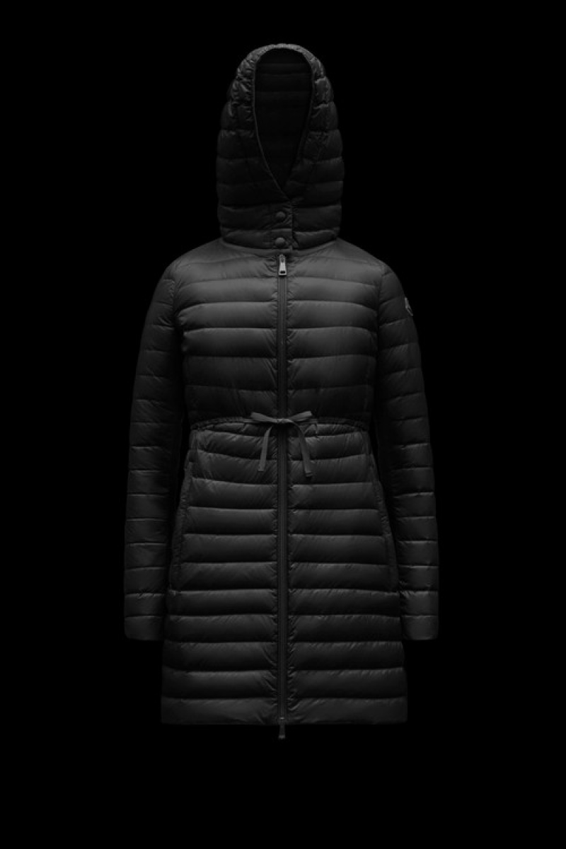 Chaquetas Largas De Plumas Moncler Barbel Mujer Negros | NACT-04538