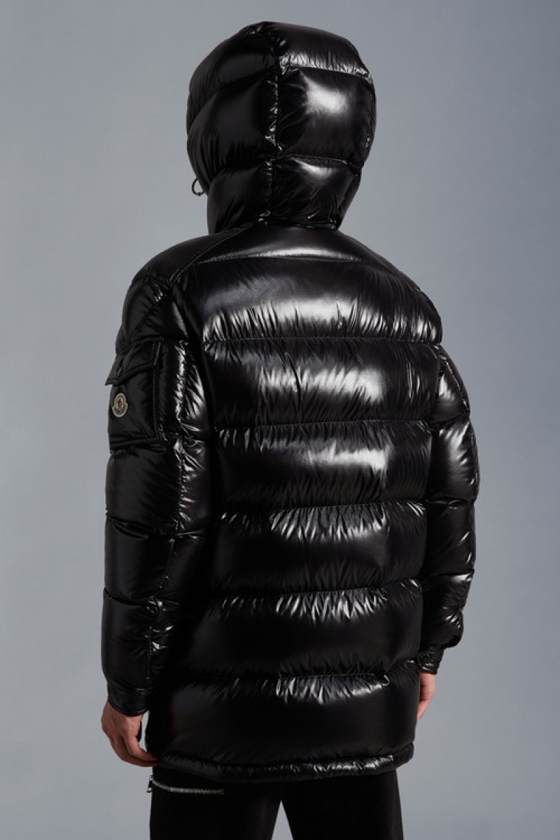 Chaquetas Largas De Plumas Moncler Chiablese Hombre Negros | FWKG-96134