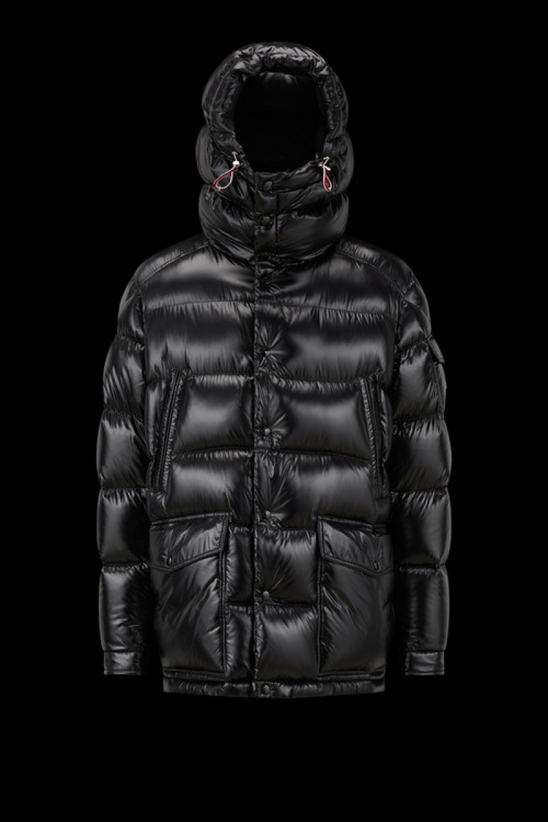 Chaquetas Largas De Plumas Moncler Chiablese Hombre Negros | FWKG-96134