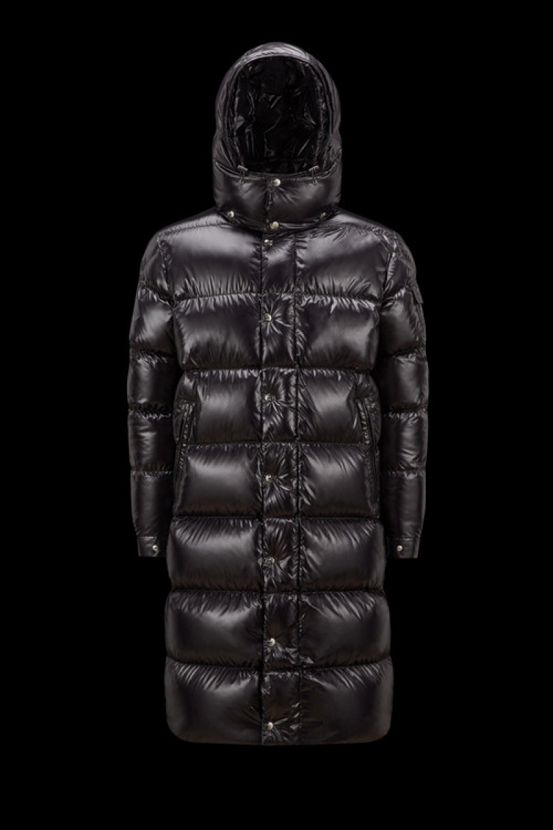 Chaquetas Largas De Plumas Moncler Hanoverian Hombre Negros | DORP-50394