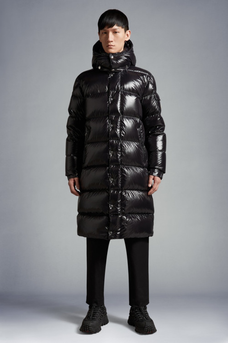 Chaquetas Largas De Plumas Moncler Hanoverian Hombre Negros | DORP-50394