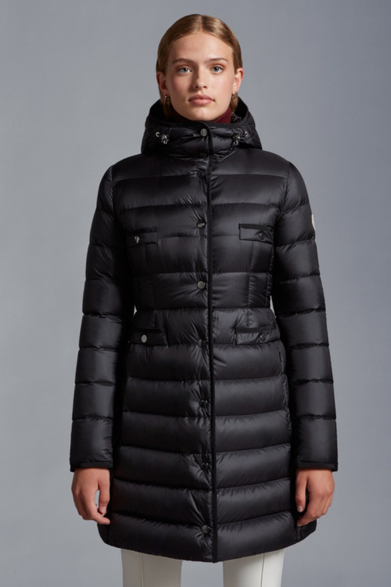 Chaquetas Largas De Plumas Moncler Hirma Mujer Negros | ETSV-23014