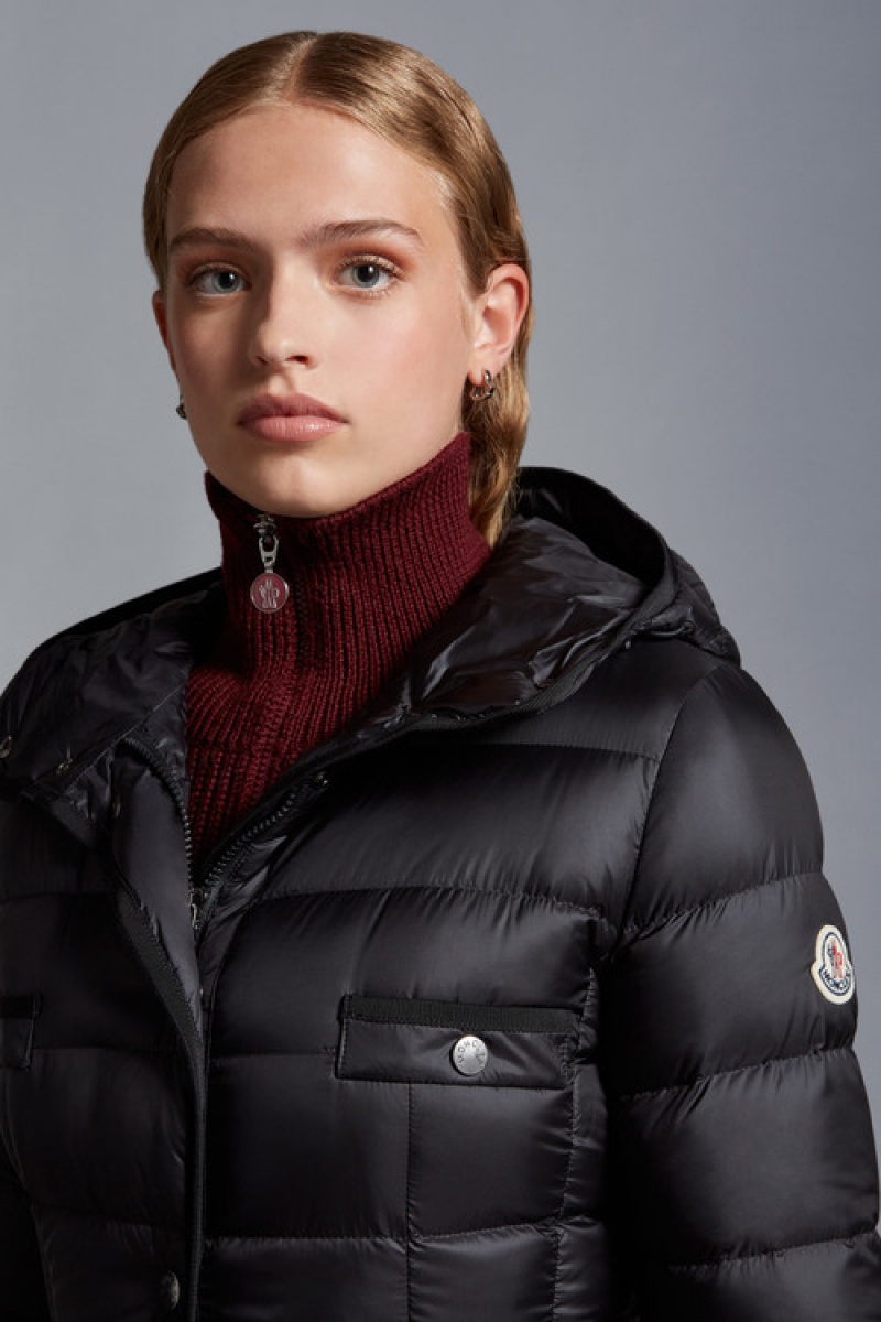 Chaquetas Largas De Plumas Moncler Hirma Mujer Negros | ETSV-23014