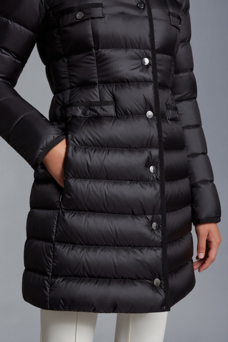 Chaquetas Largas De Plumas Moncler Hirma Mujer Negros | ETSV-23014