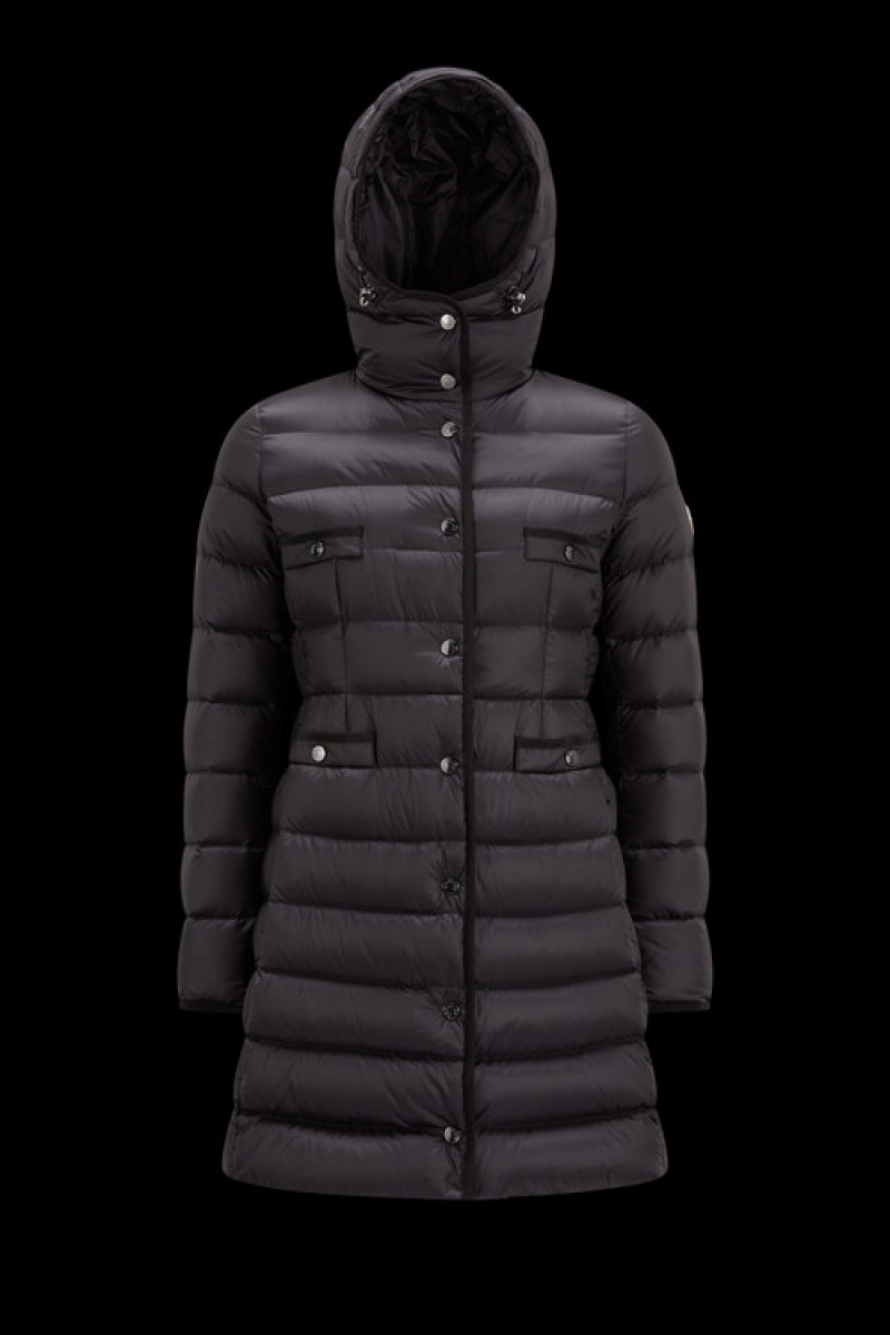 Chaquetas Largas De Plumas Moncler Hirma Mujer Negros | ETSV-23014