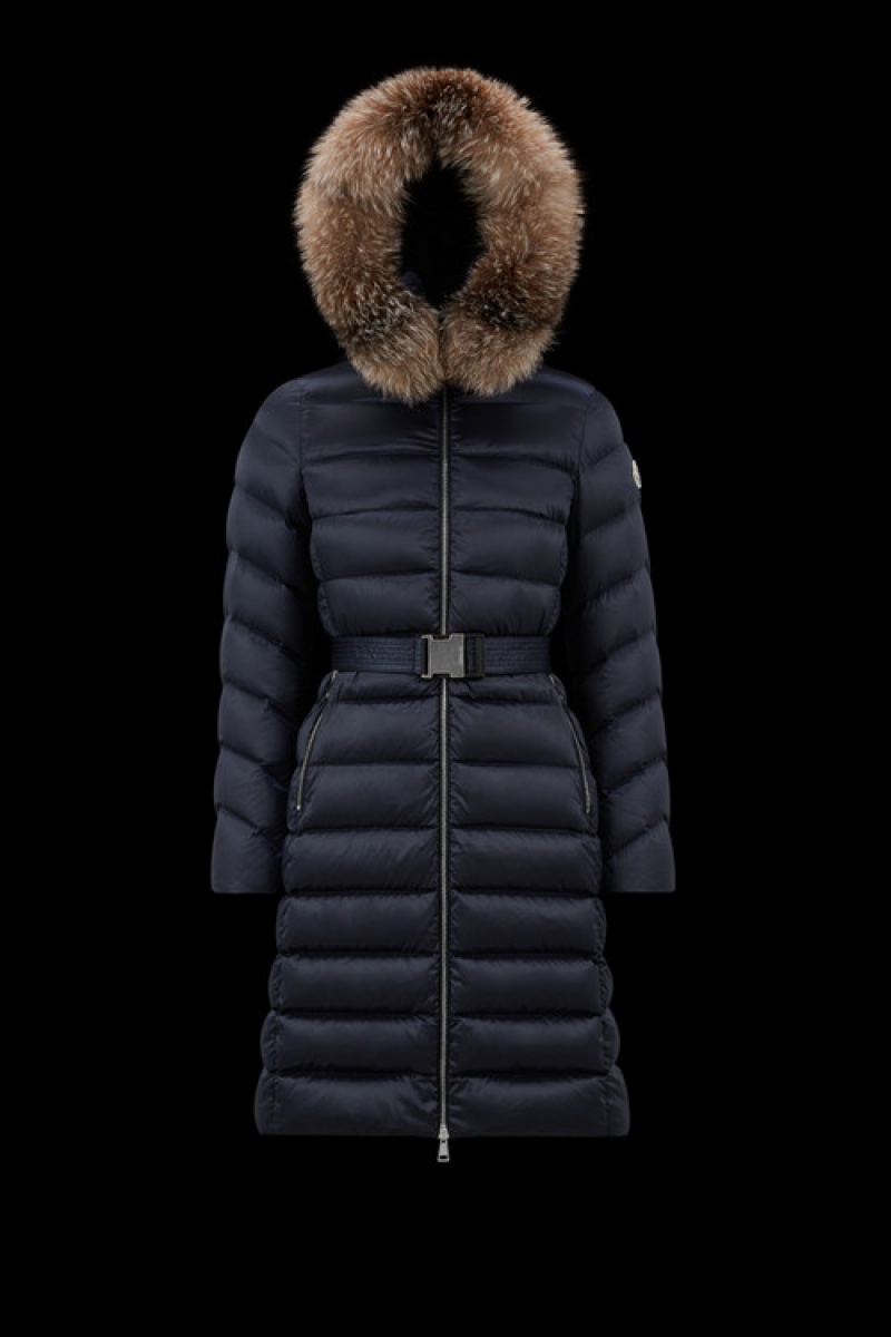 Chaquetas Largas De Plumas Moncler Leersie Mujer Azules | STGB-47159