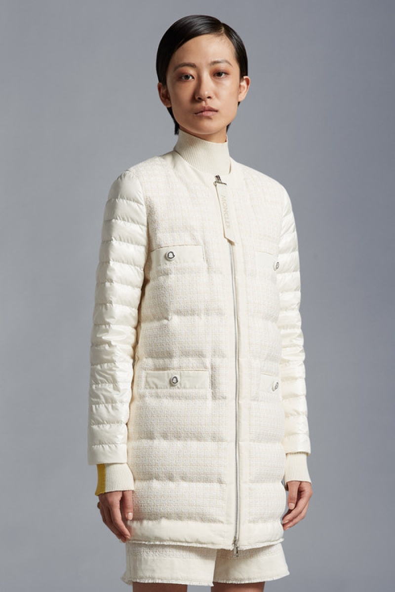 Chaquetas Largas De Plumas Moncler Maix Mujer Blancos | BPMT-94135