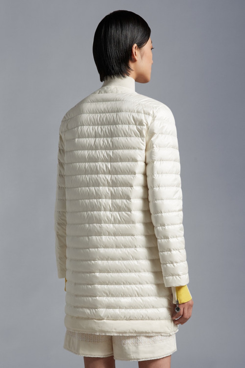 Chaquetas Largas De Plumas Moncler Maix Mujer Blancos | BPMT-94135