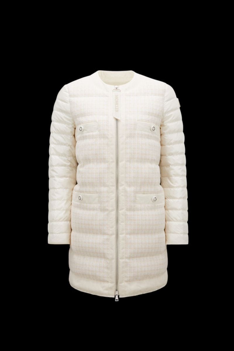 Chaquetas Largas De Plumas Moncler Maix Mujer Blancos | BPMT-94135