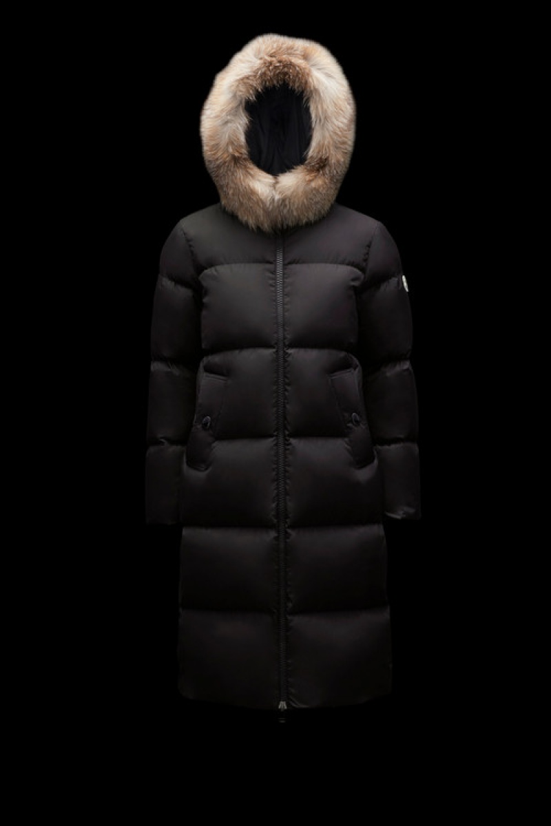 Chaquetas Largas De Plumas Moncler Marrionnier Mujer Negros | DBHZ-26390