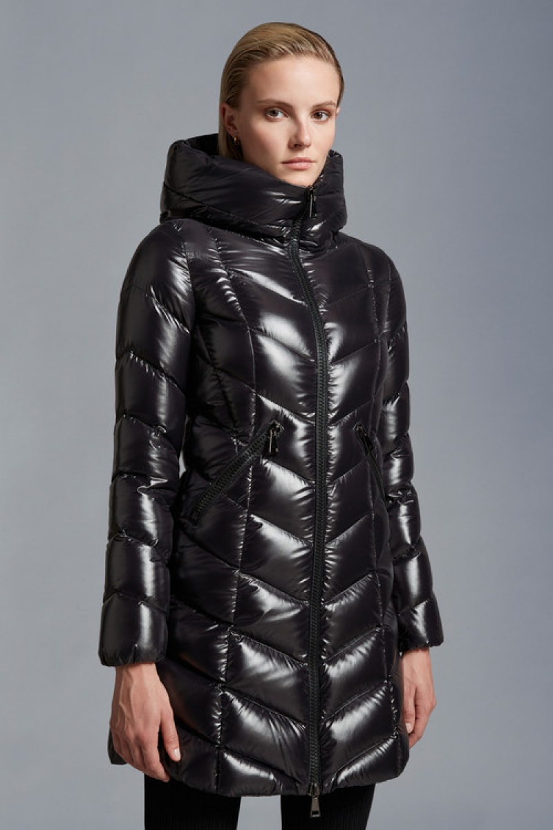 Chaquetas Largas De Plumas Moncler Marus Mujer Negros | RPUC-81095