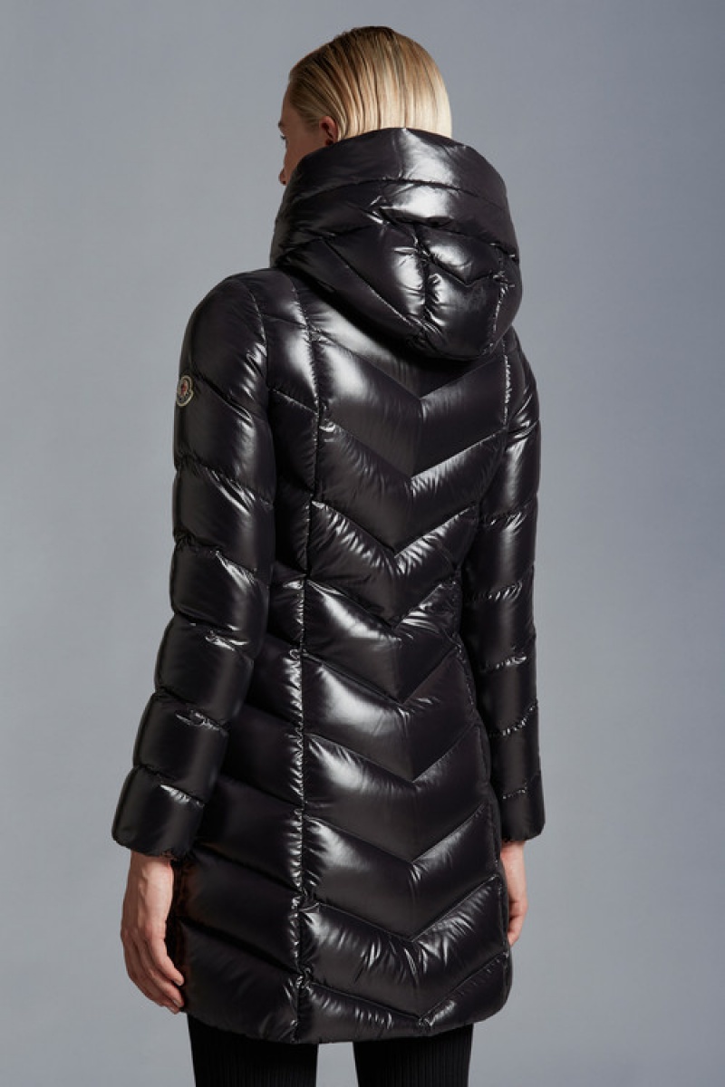 Chaquetas Largas De Plumas Moncler Marus Mujer Negros | RPUC-81095