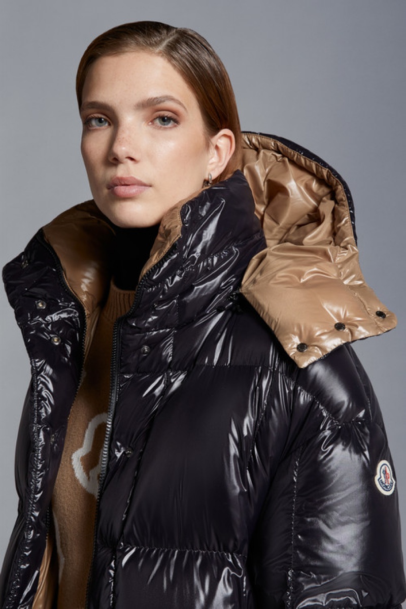 Chaquetas Largas De Plumas Moncler Parnaiba Mujer Negros | UVGF-53942