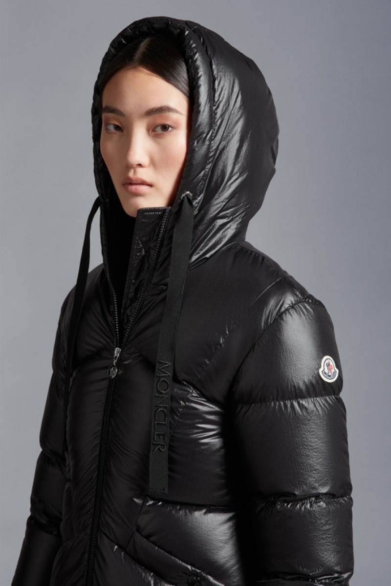 Chaquetas Largas De Plumas Moncler Selenga Mujer Negros | GAVC-70548