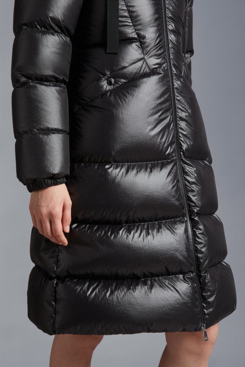 Chaquetas Largas De Plumas Moncler Selenga Mujer Negros | GAVC-70548