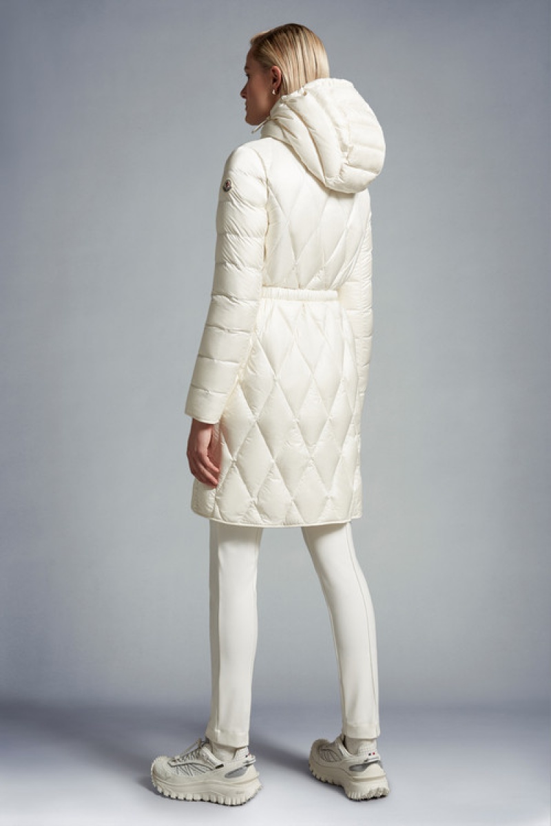 Chaquetas Largas De Plumas Moncler Serilong Mujer Blancos | TYPX-74326