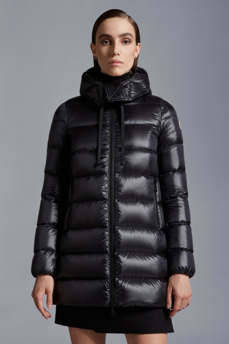 Chaquetas Largas De Plumas Moncler Suyen Mujer Negros | KWZD-36897