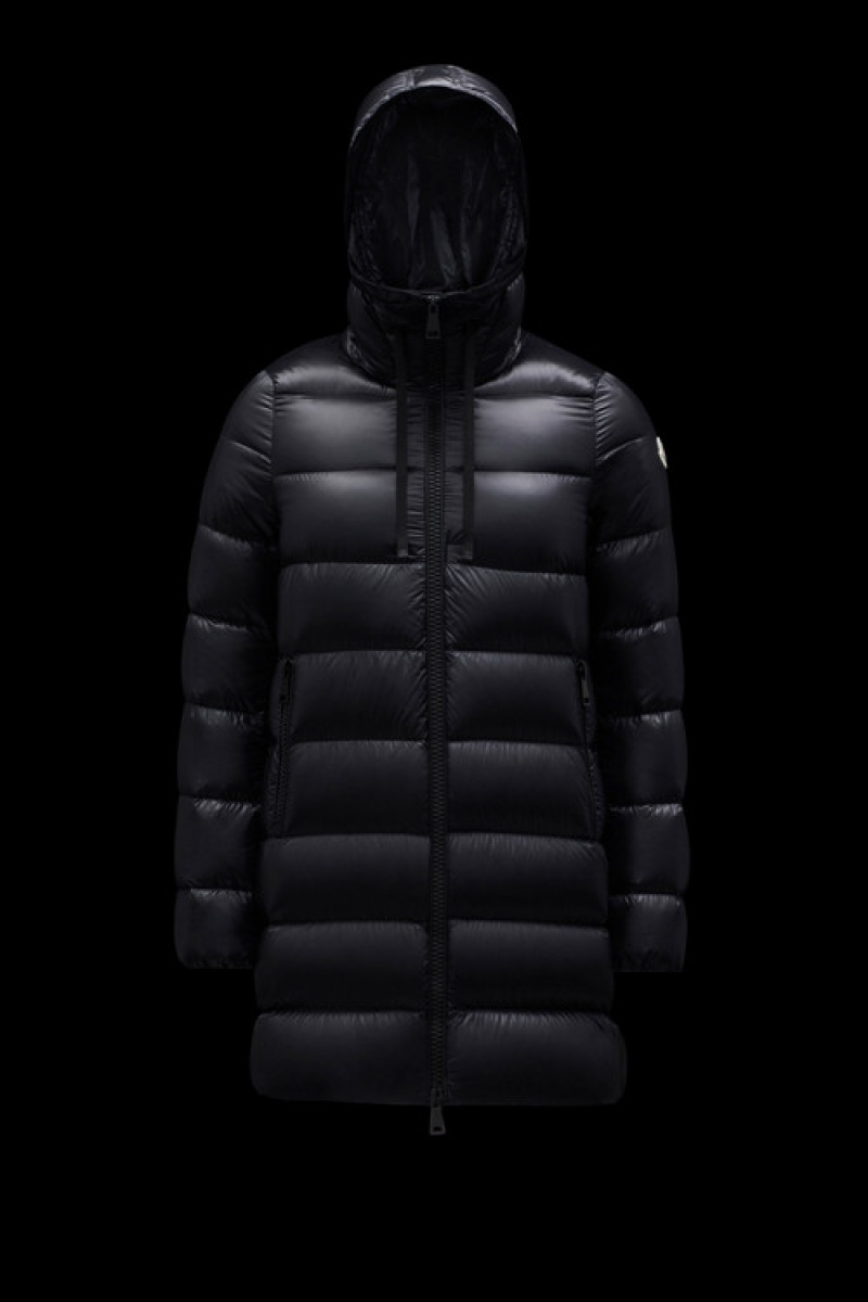 Chaquetas Largas De Plumas Moncler Suyen Mujer Negros | KWZD-36897