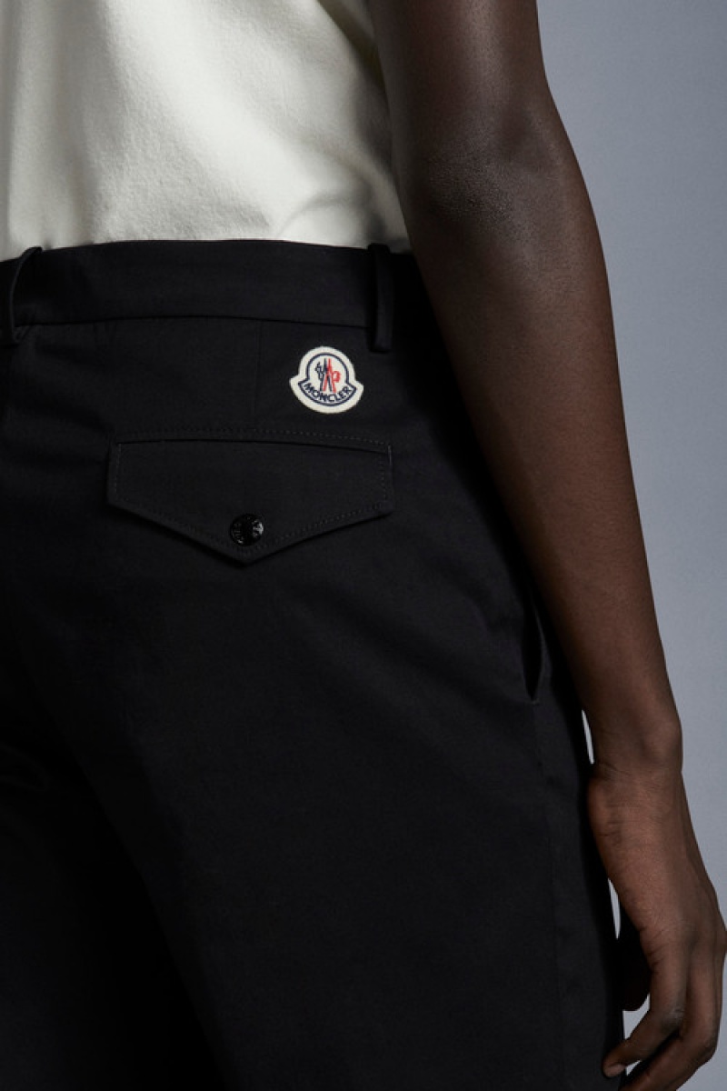 Pantalon Moncler Algodon Poplin Hombre Negros | YOCZ-45692