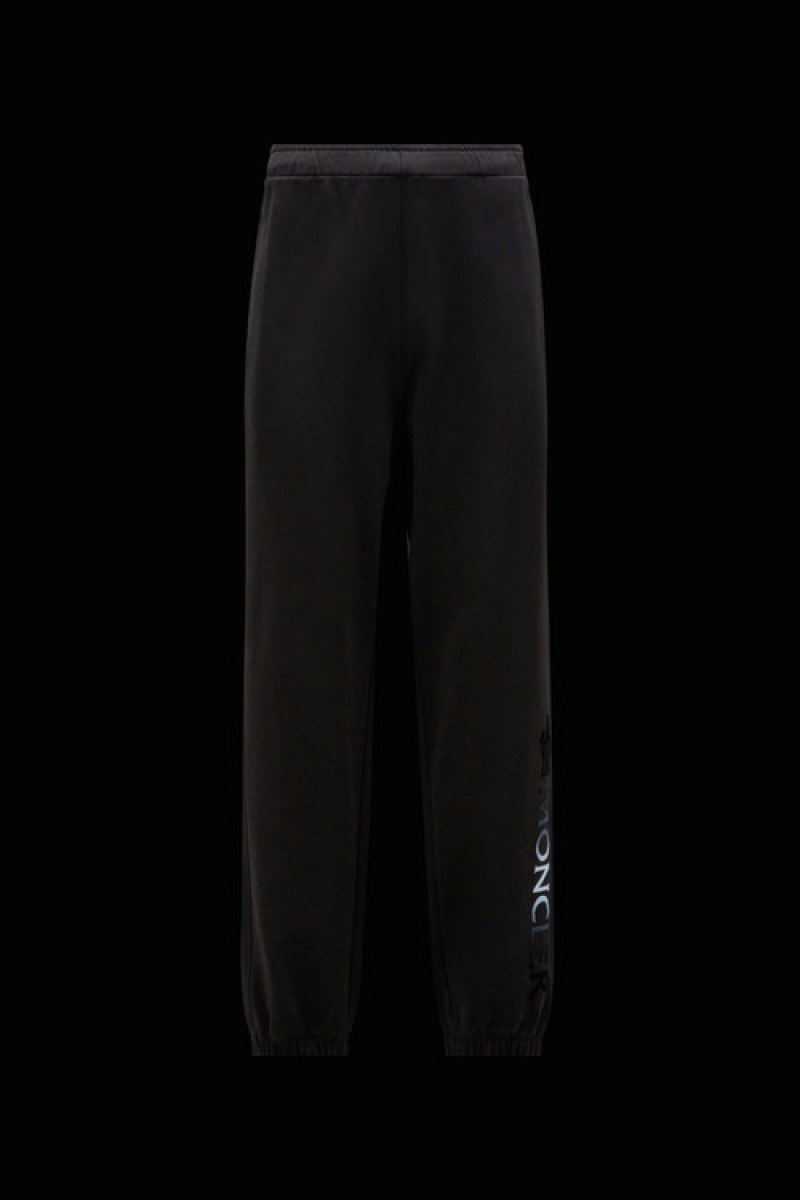 Pantalon Moncler Logo Jogging Hombre Negros | EIDV-41287