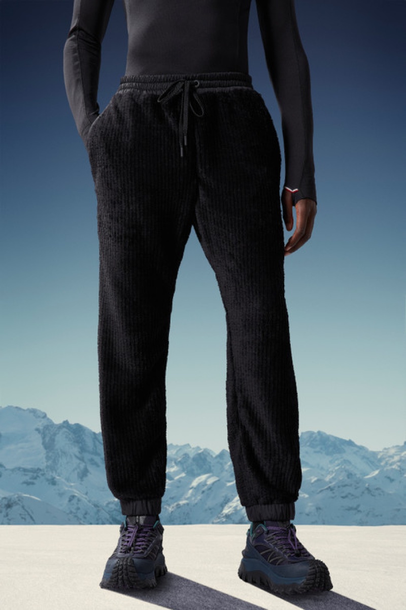 Pantalones Deportivos Moncler Fleece Hombre Negros | KBLO-97065