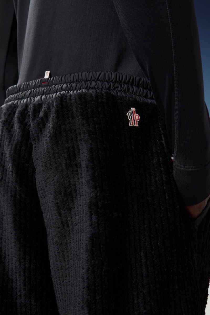 Pantalones Deportivos Moncler Fleece Hombre Negros | KBLO-97065