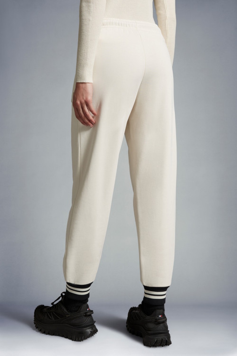 Pantalones Deportivos Moncler Fleece Mujer Blancos | KFOD-13986