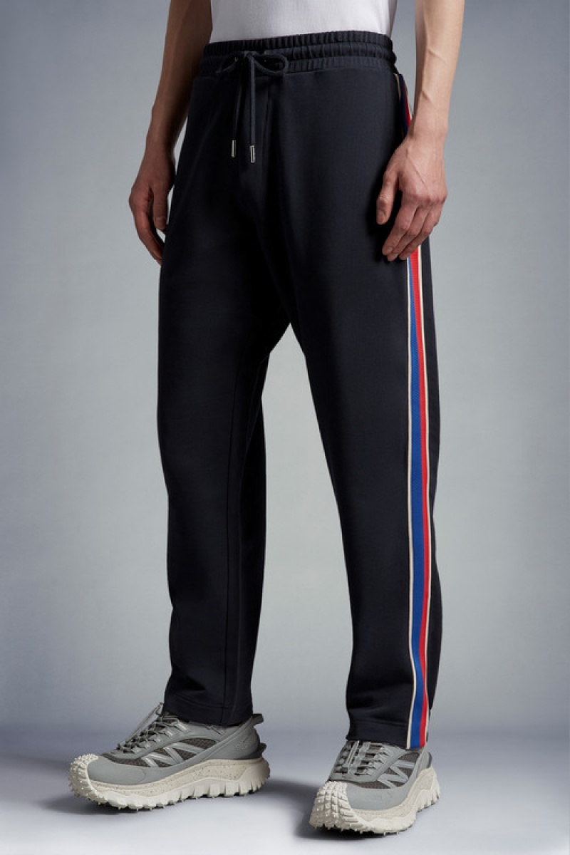 Pantalones Deportivos Moncler Logo Hombre Azul Marino Azules | JTRD-05973