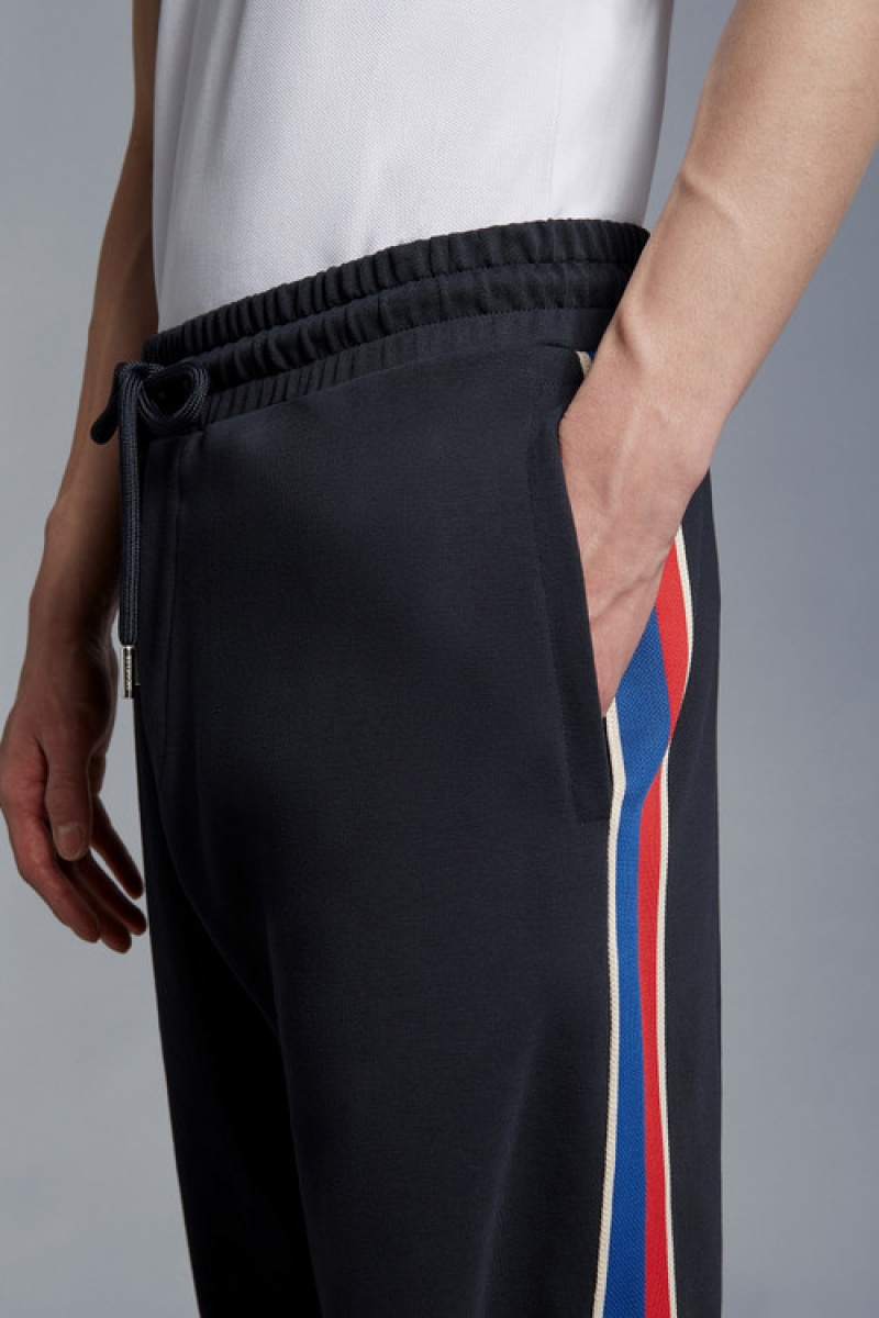 Pantalones Deportivos Moncler Logo Hombre Azul Marino Azules | JTRD-05973