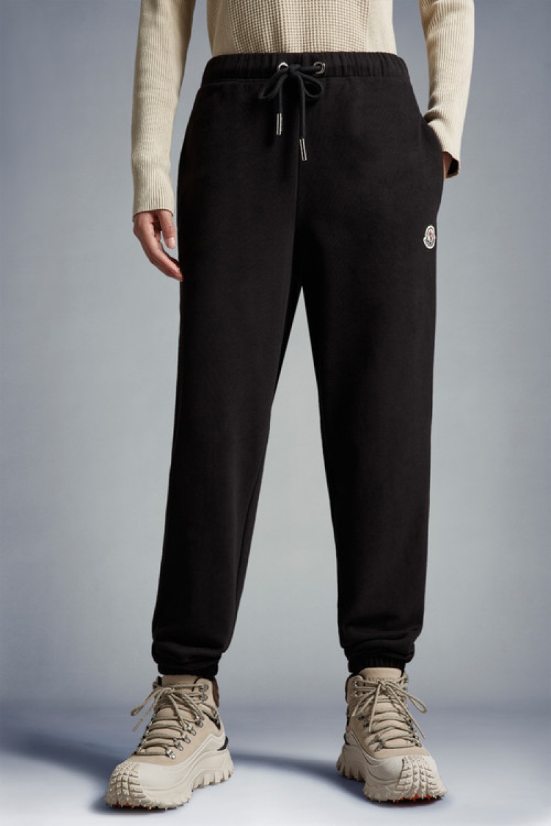 Pantalones Deportivos Moncler Logo Mujer Negros | YNWJ-83579