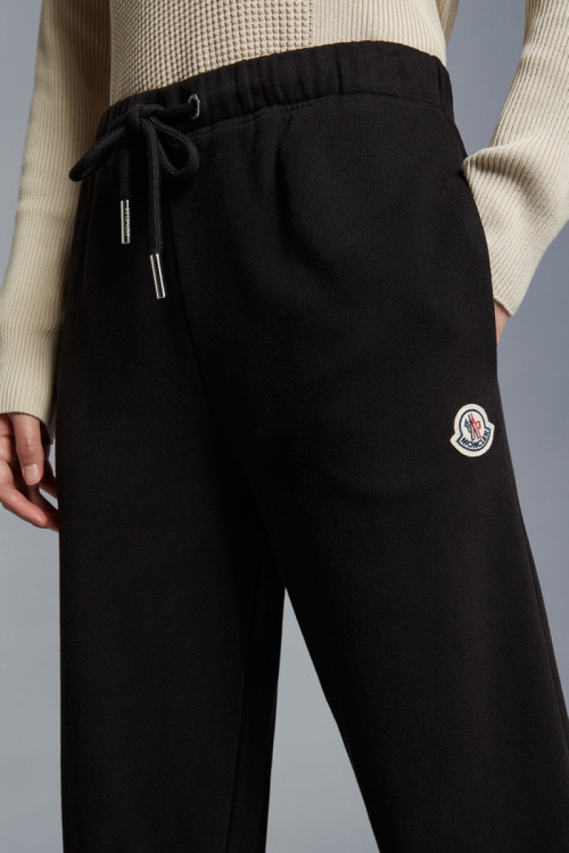 Pantalones Deportivos Moncler Logo Mujer Negros | YNWJ-83579