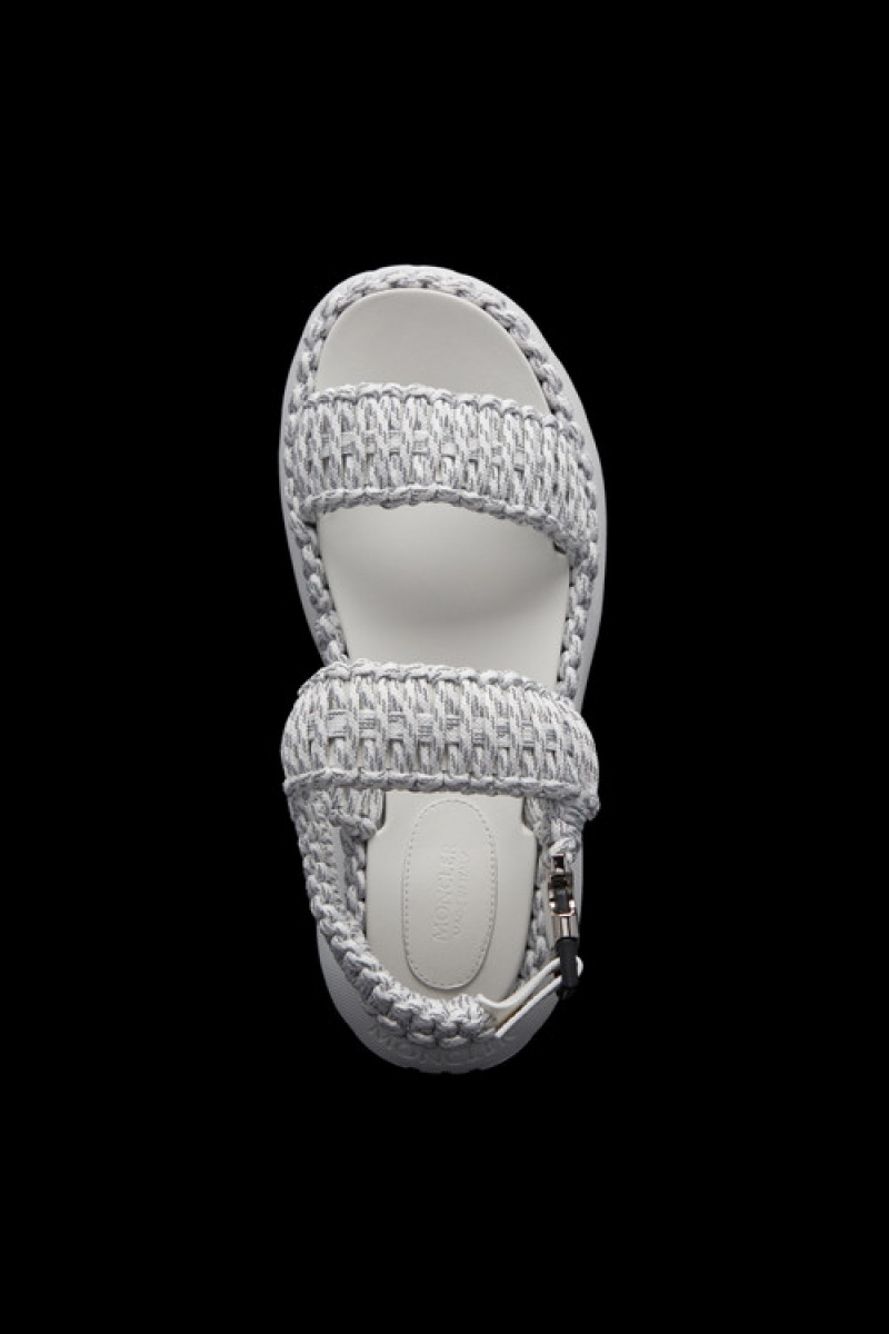 Sandalias Moncler Belay Woven Mujer Blancos | ZARE-23510