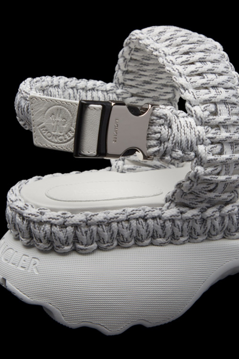 Sandalias Moncler Belay Woven Mujer Blancos | ZARE-23510