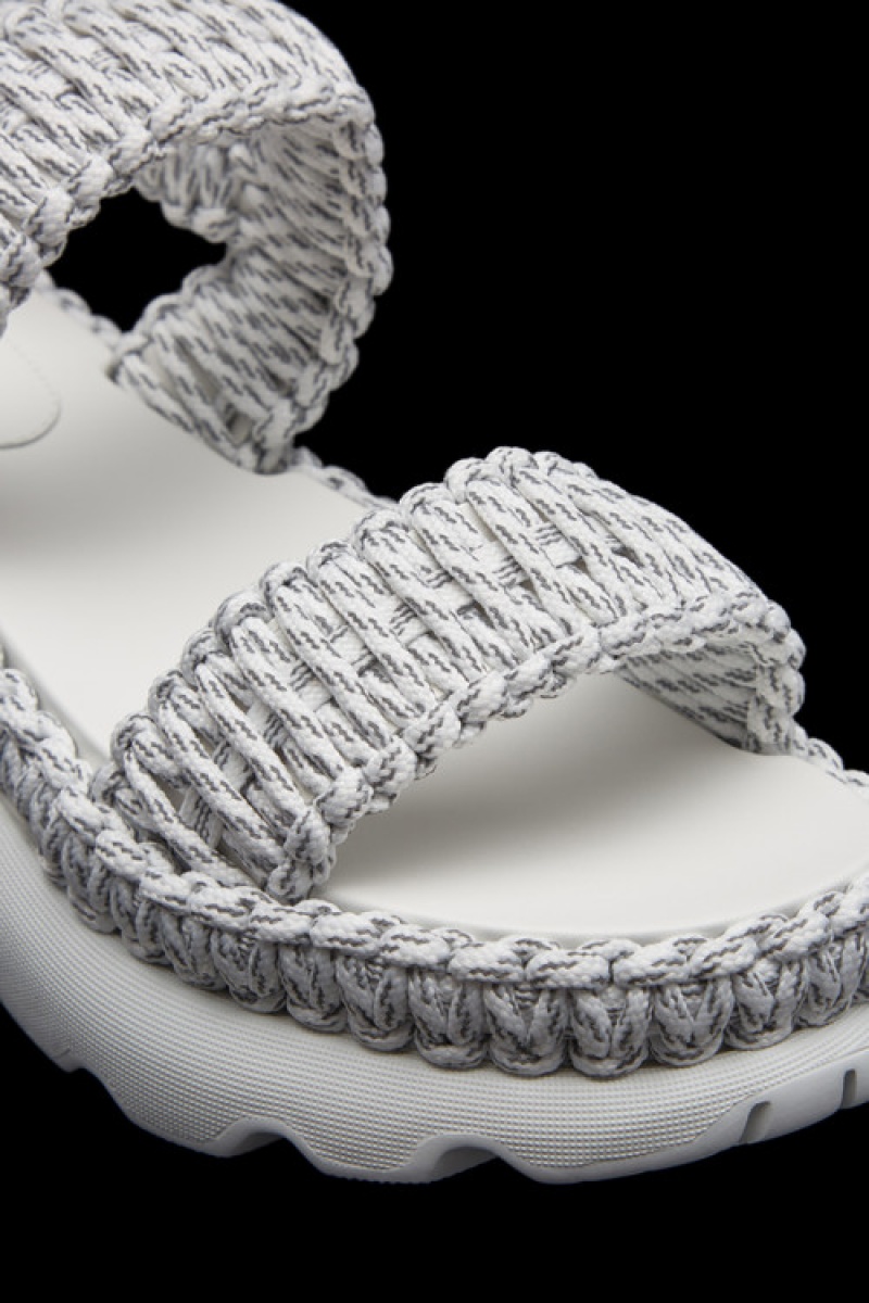 Sandalias Moncler Belay Woven Mujer Blancos | ZARE-23510