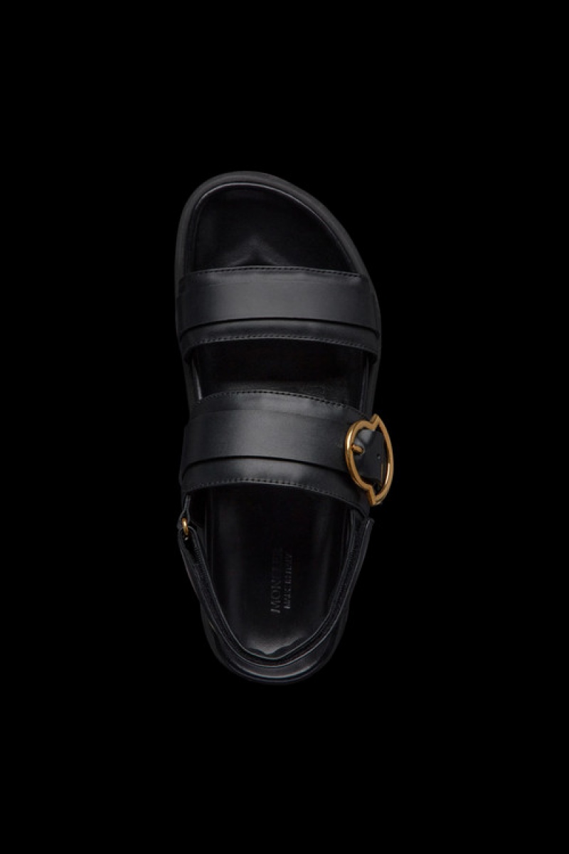 Sandalias Moncler Bell Hebilla Mujer Negros | SMVC-91675