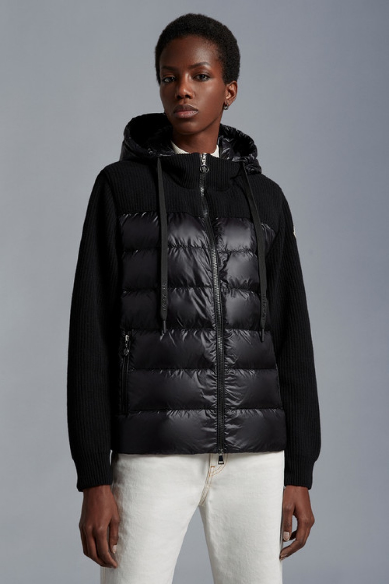 Chamarra Moncler Acolchado Lana Mujer Negros | FOAY-24153