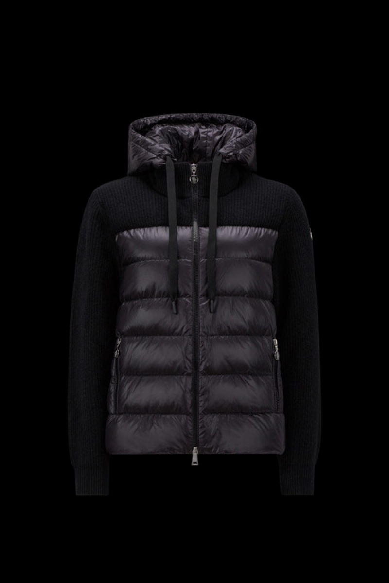 Chamarra Moncler Acolchado Lana Mujer Negros | FOAY-24153