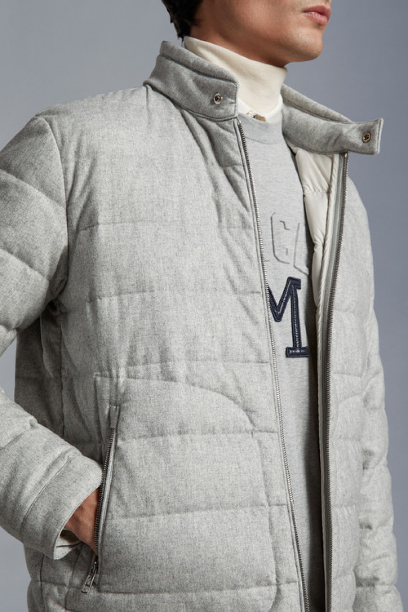 Chamarra Moncler Acorus Hombre Grises Claro | WQZS-53892