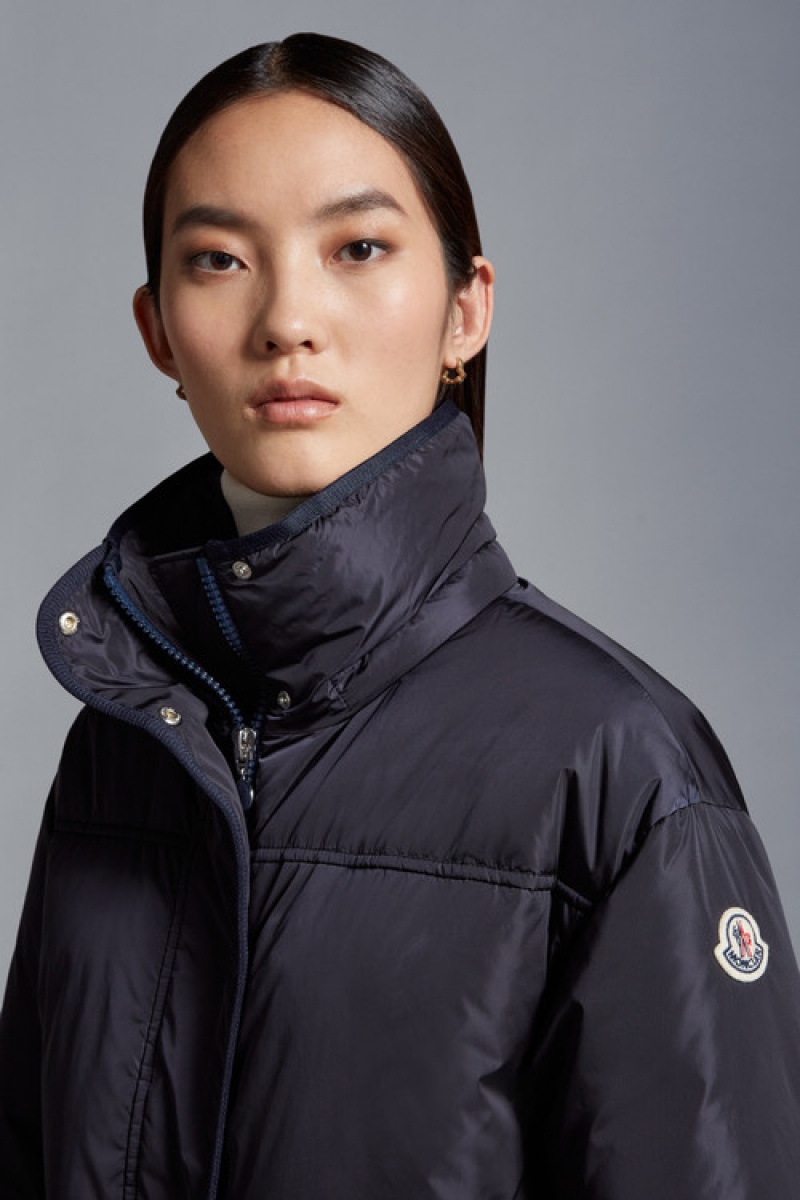 Chamarra Moncler Amou Mujer Azul Marino Azules | VZKS-36105