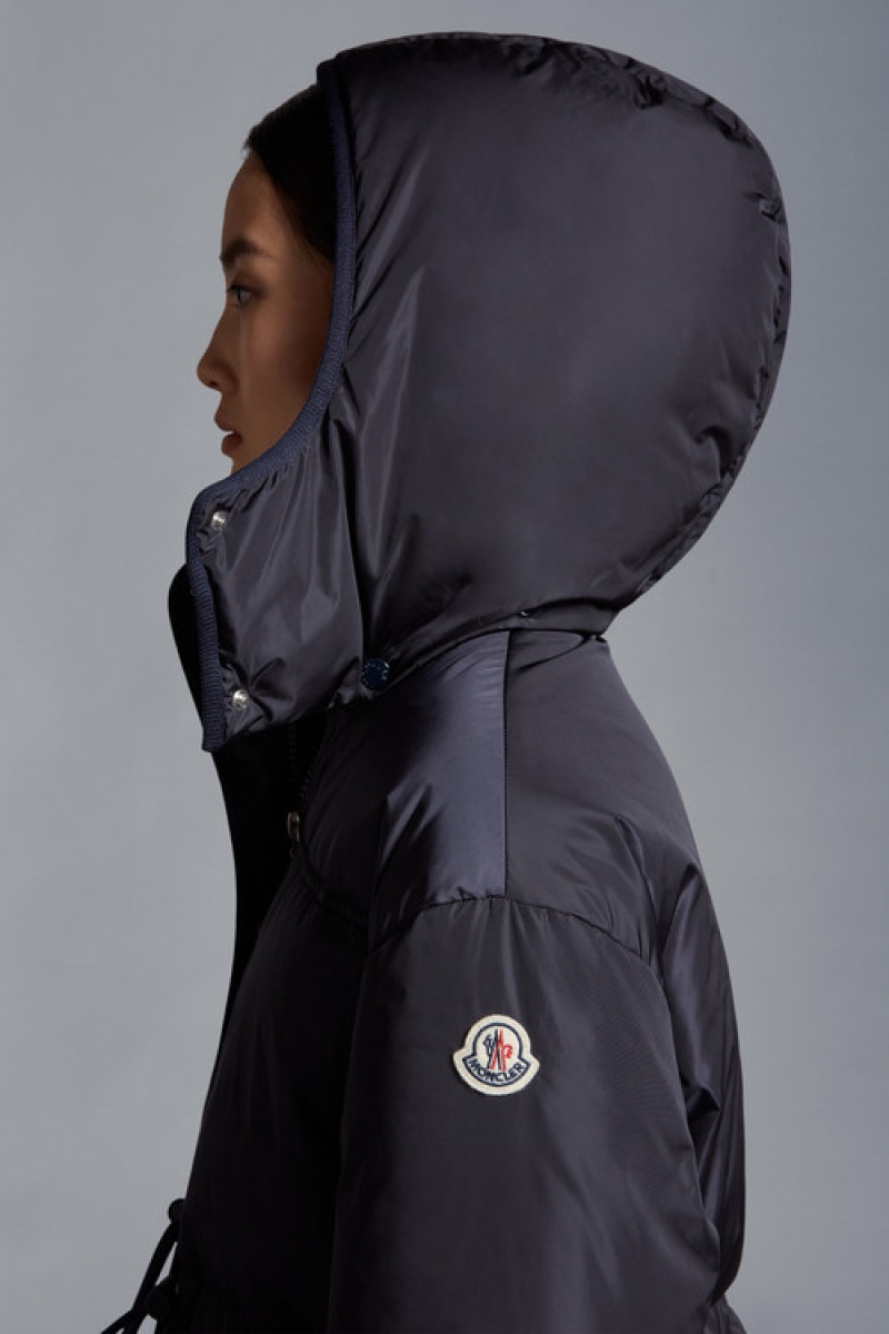 Chamarra Moncler Amou Mujer Azul Marino Azules | VZKS-36105