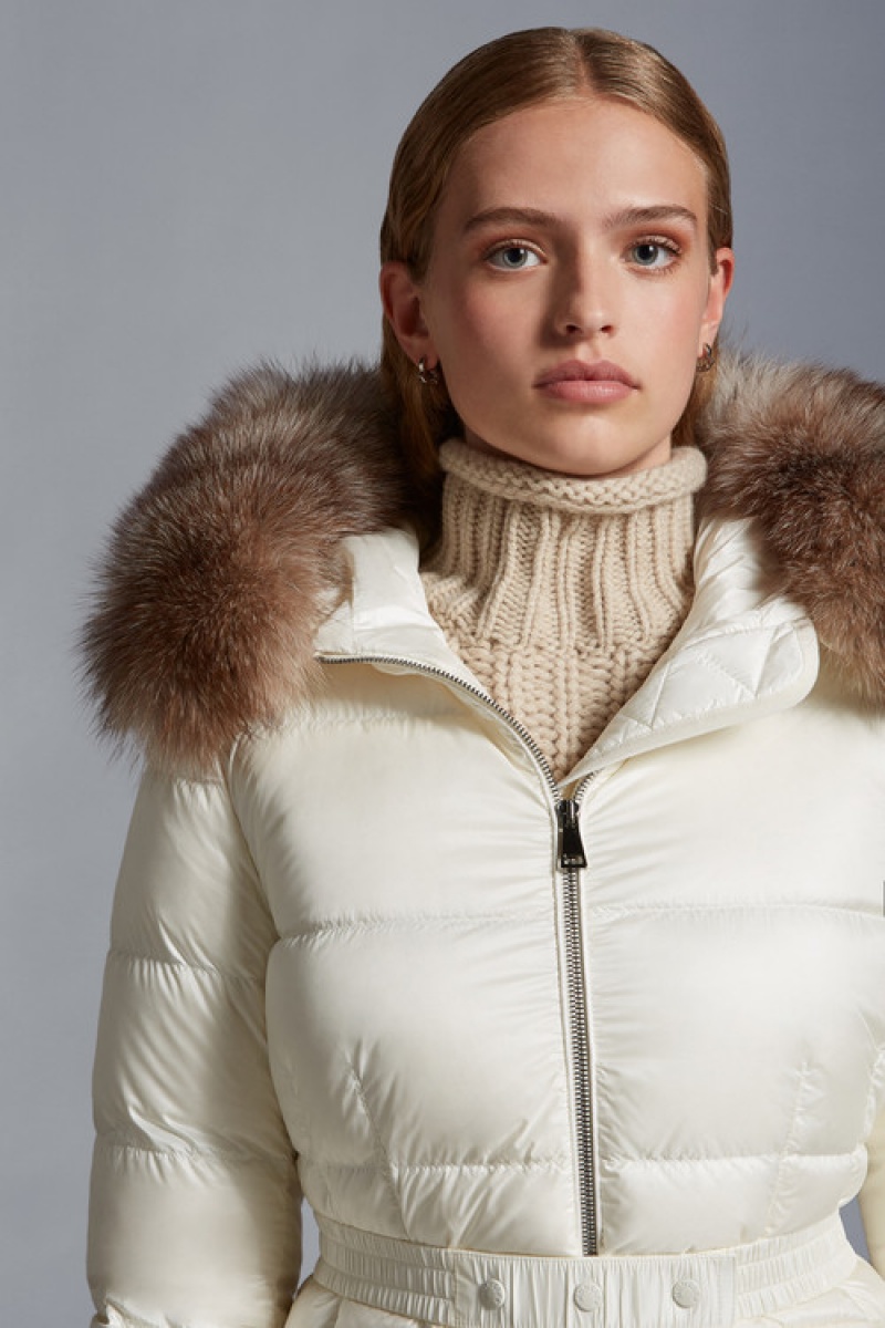 Chamarra Moncler Boed Mujer Blancos | IHAW-95047