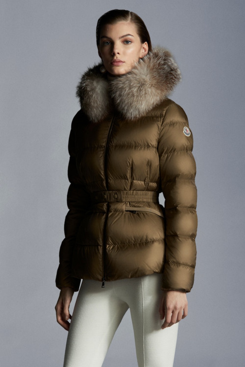 Chamarra Moncler Boed Mujer Marrom Beige | IFHN-28715