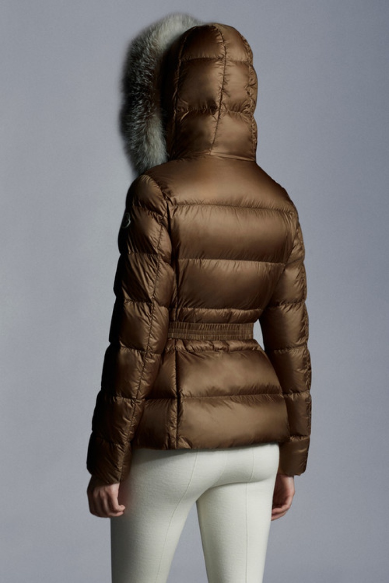 Chamarra Moncler Boed Mujer Marrom Beige | IFHN-28715